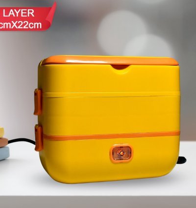 2-Layer Electric Lunch Box for Office – Portable Lunch Warmer with 4 Removable Stainless Steel Containers