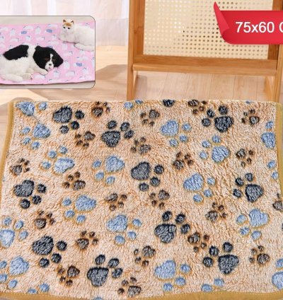 Large Pet Soft Blanket/Towel – Warm Sleep Mat & Teething Toy for Cats, Dogs, Puppies & Small Animals (75×60 cm, 1 Pc, Mix Colors)