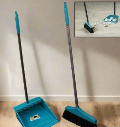 ong Handle Dustpan and Brush Set – 2 Piece Sweeping & Cleaning Tool for Home, Office, and More
