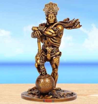 Premium Car Dashboard Resin Bahubali Hanuman Idol Home Decor Item Hanuman Murti Statue for Desk & Gift
